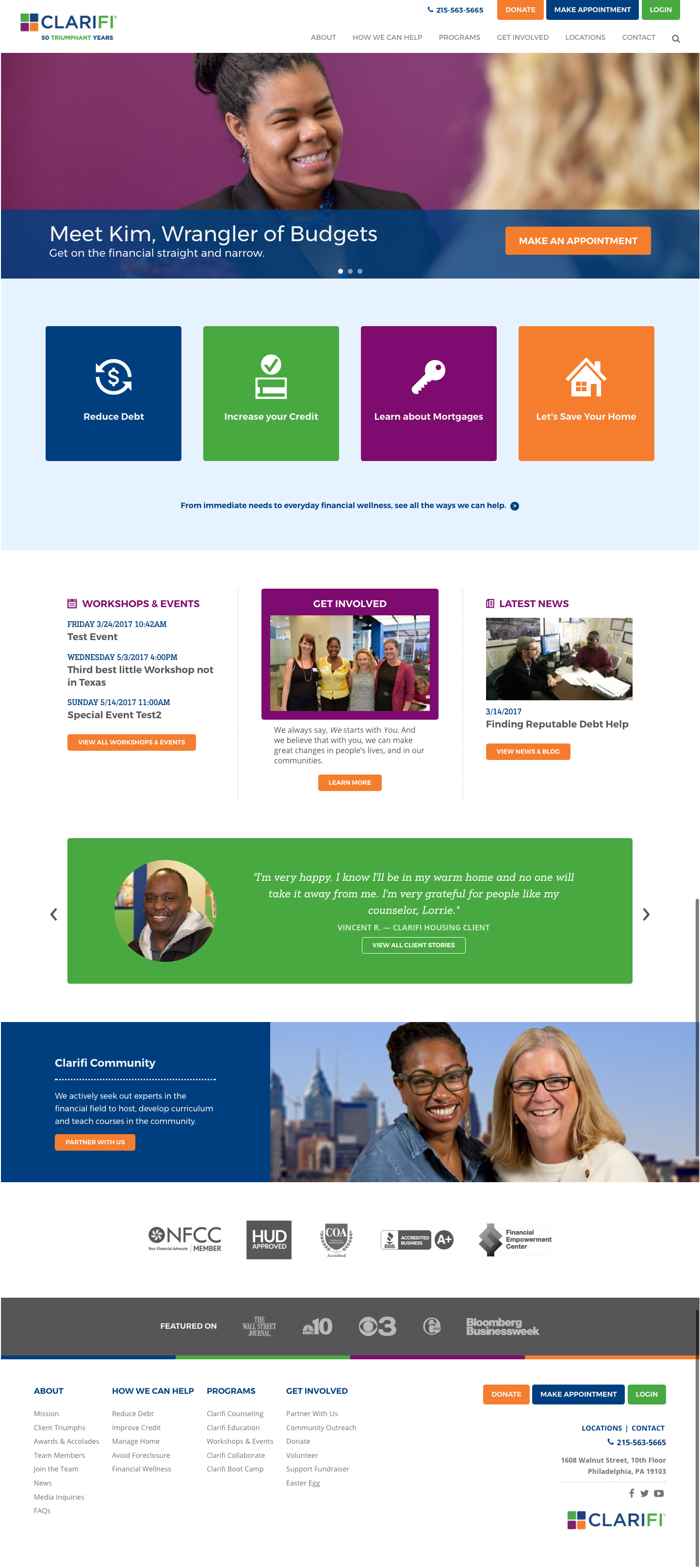 screenshot of the Clarifi project