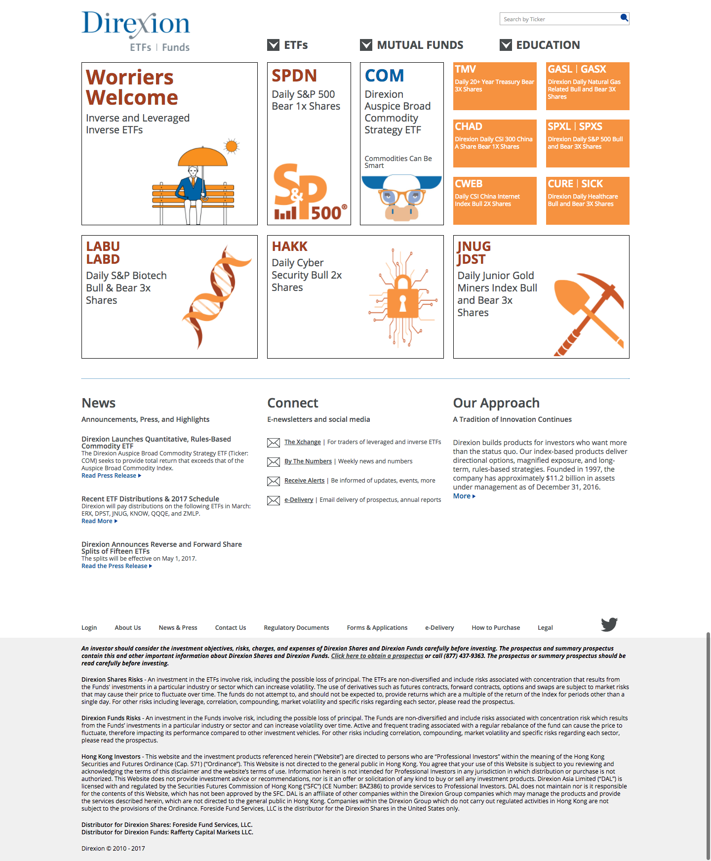 screenshot of the Direxion project