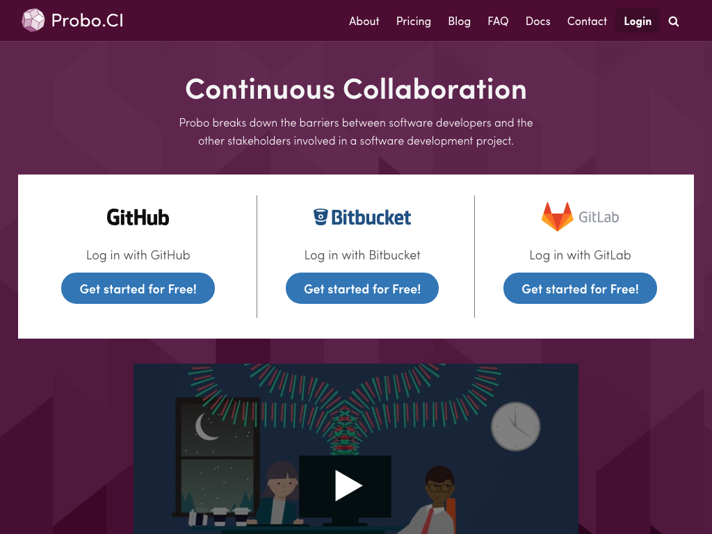 screenshot of the Probo.ci project